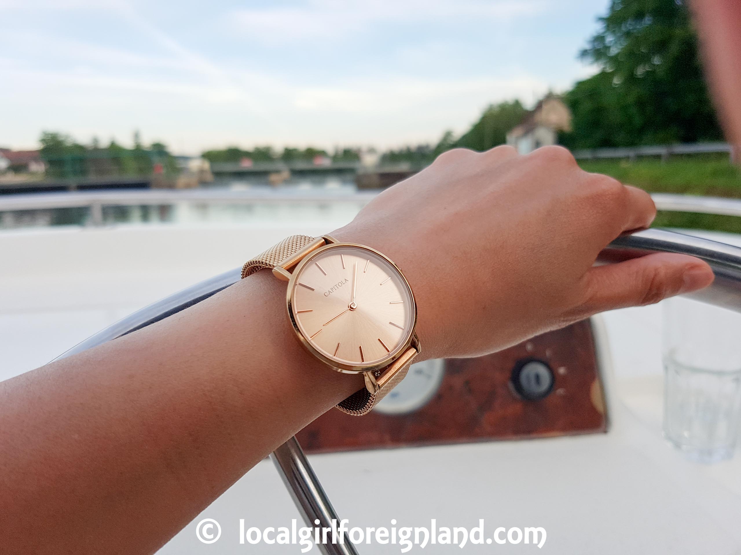 Capitola petit mesh rose gold sunray 32mm