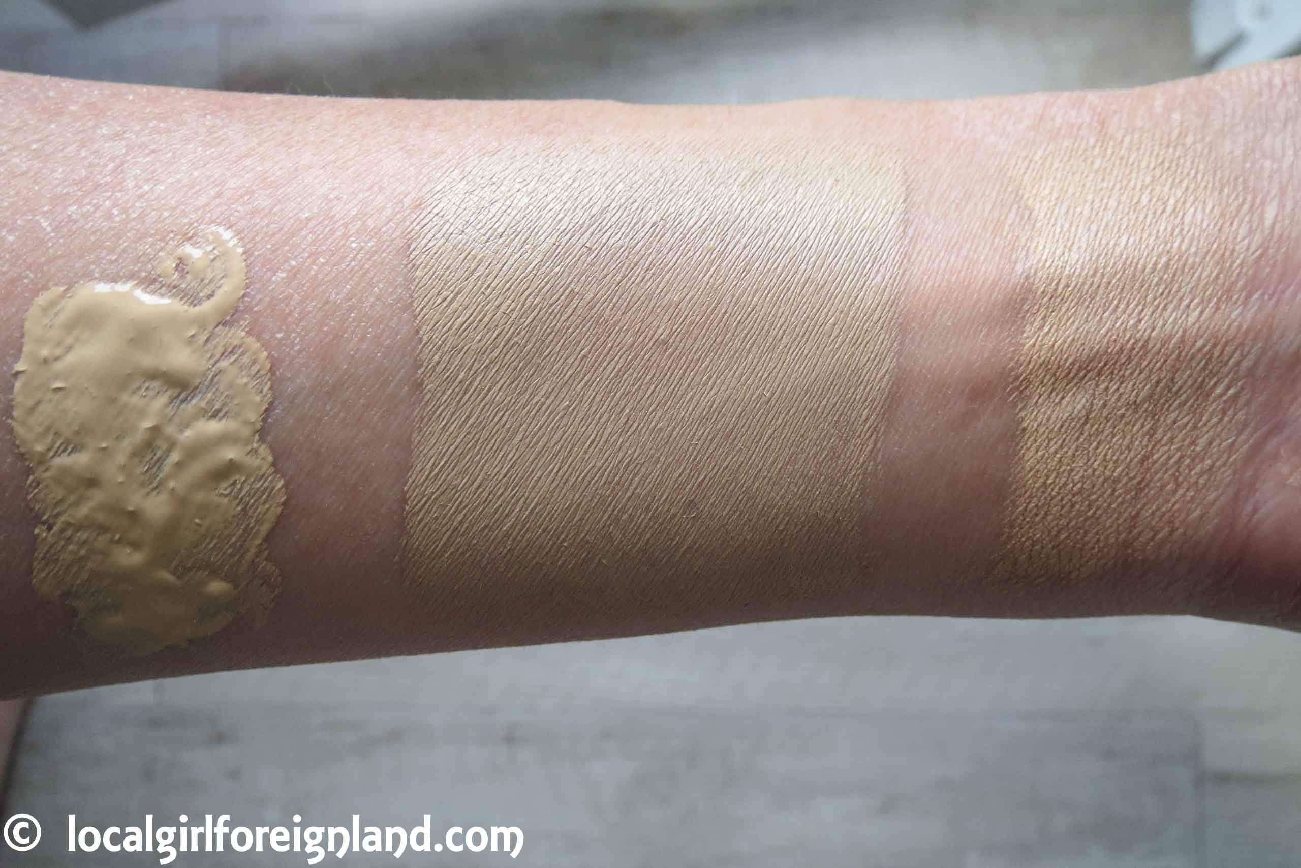 Bourjois healthy mix bb cream fresh vs dry swatch, shade 02 medium