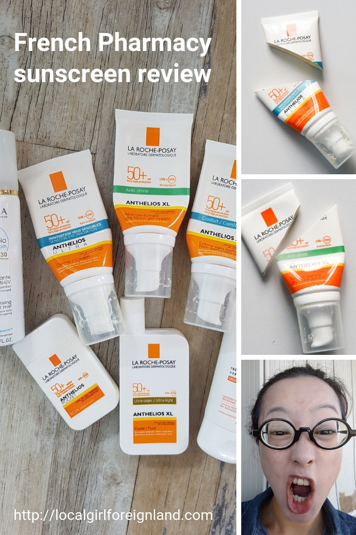 French pharmacy sunscreen review, empties