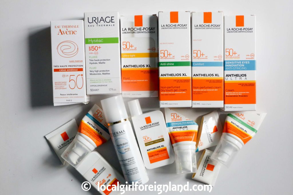 French pharmacy sunscreen empties